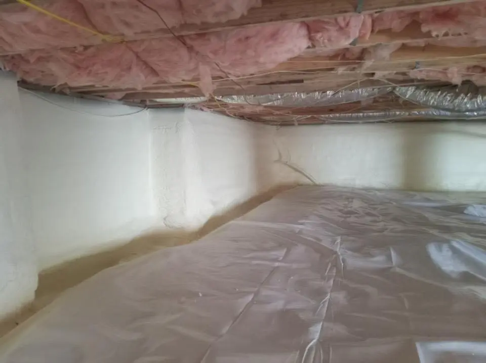 Crawl space encapsulation with closed-cell spray foam for Flat Roof Repair in Forest